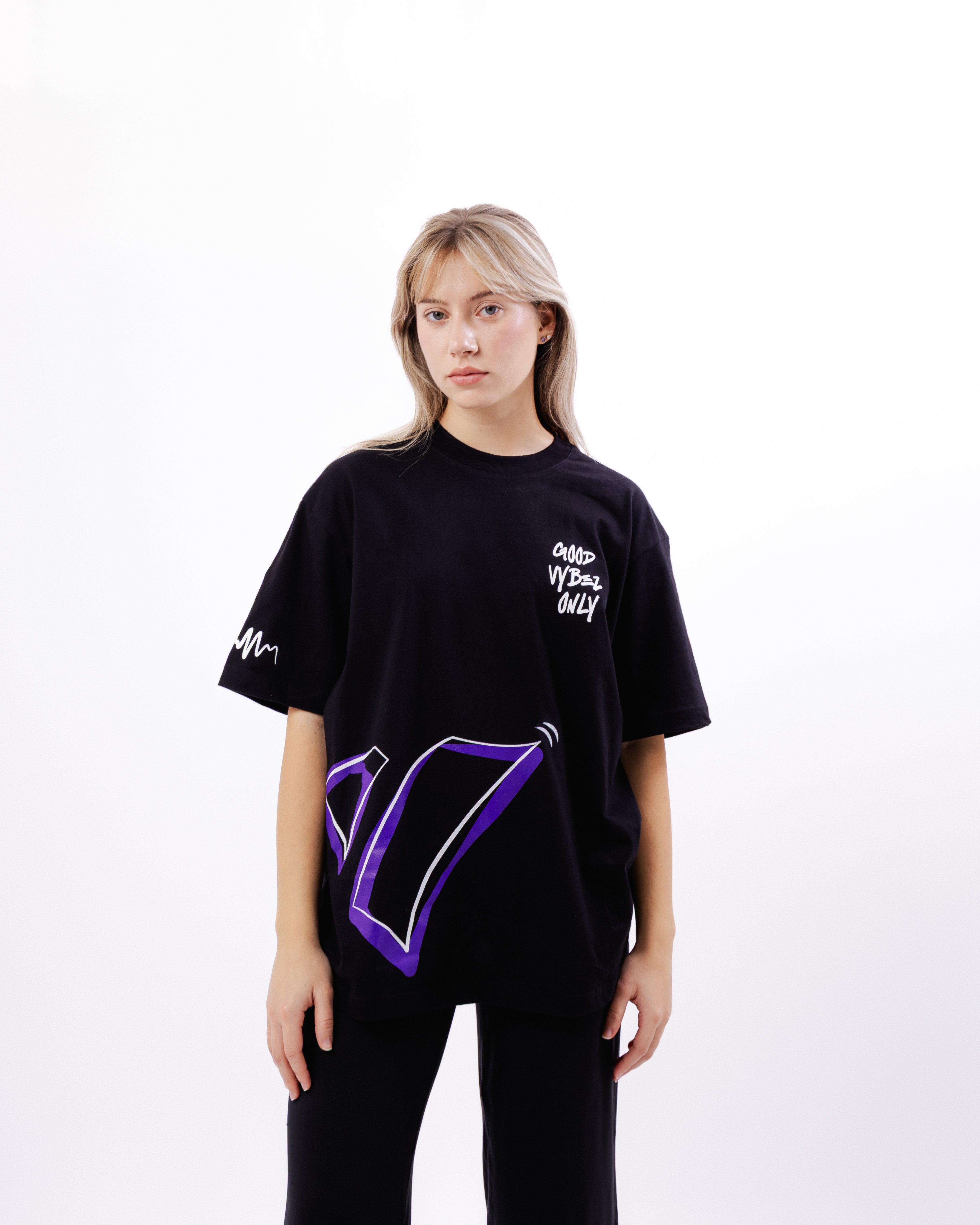 Oversize Nera T-Shirt - Good Vybez Only