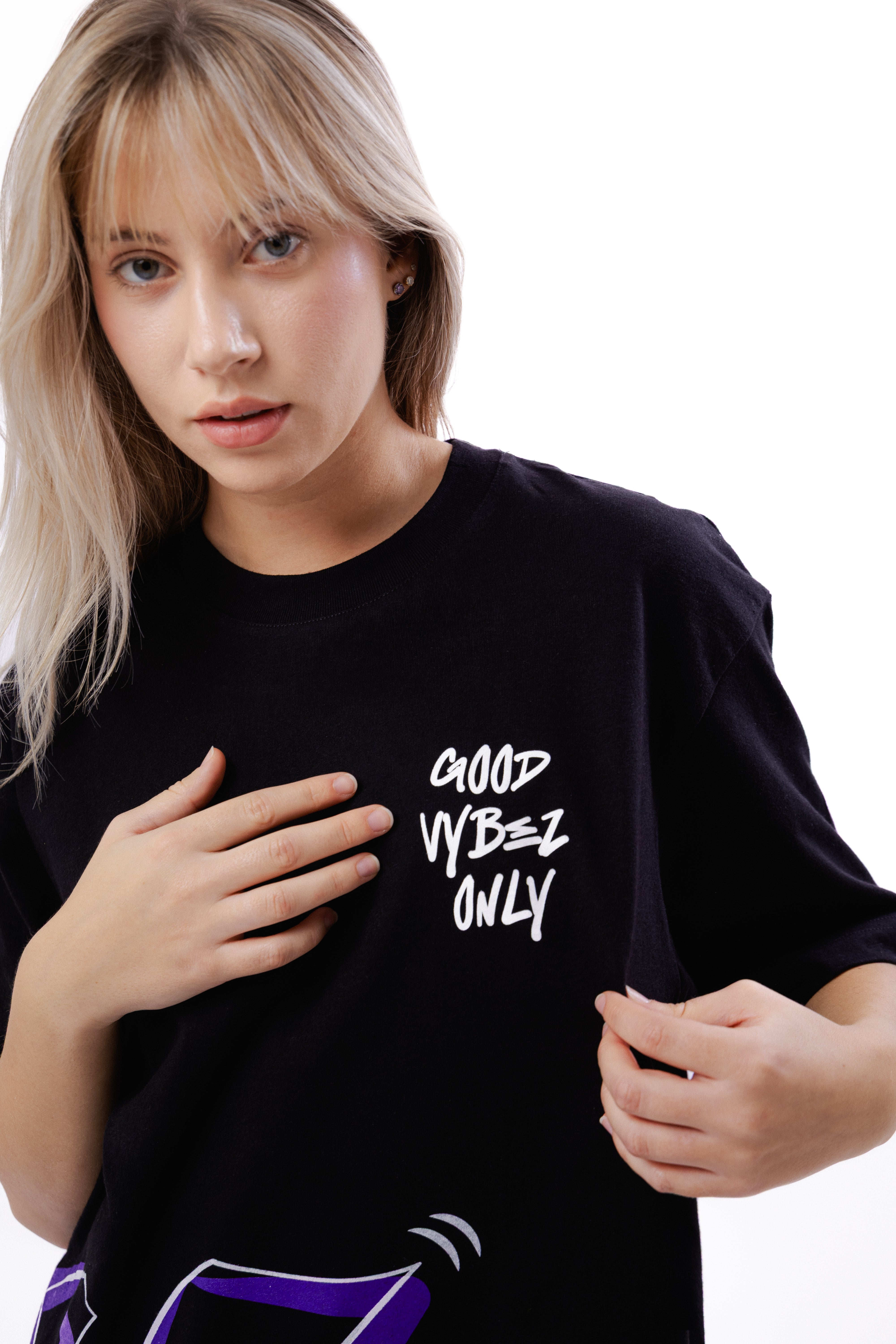 Oversize Nera T-Shirt - Good Vybez Only