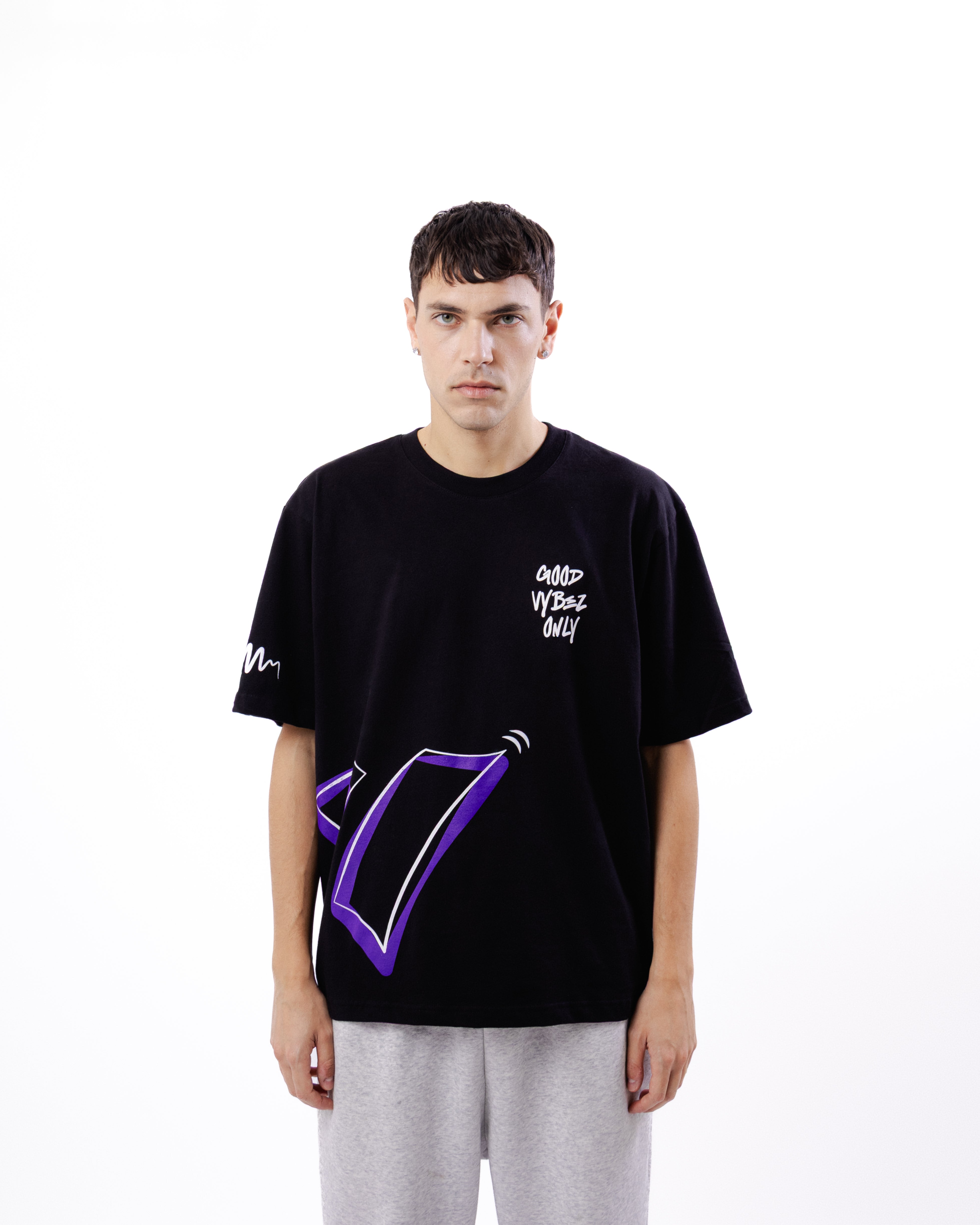 Oversize Nera T-Shirt - Good Vybez Only